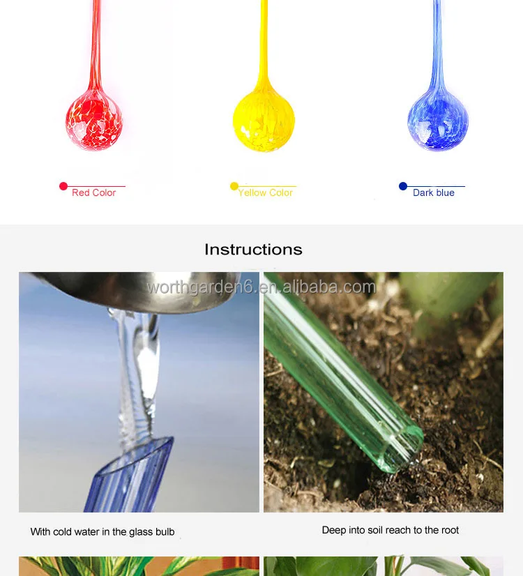 Decorative Glass Self Automatic Drip Garden Watering Plants Water Bulb