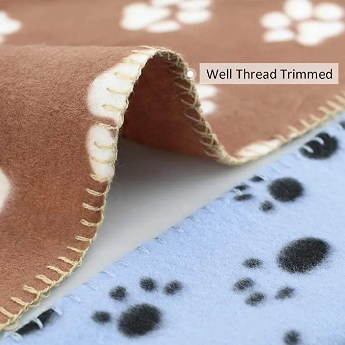 Comsmart Pet Blanket Dog Cat Soft Fleece Blankets Sleep Mat Pad Bed Cover  With Paw Print For Kitten Puppy And Other Small Animals, Pack