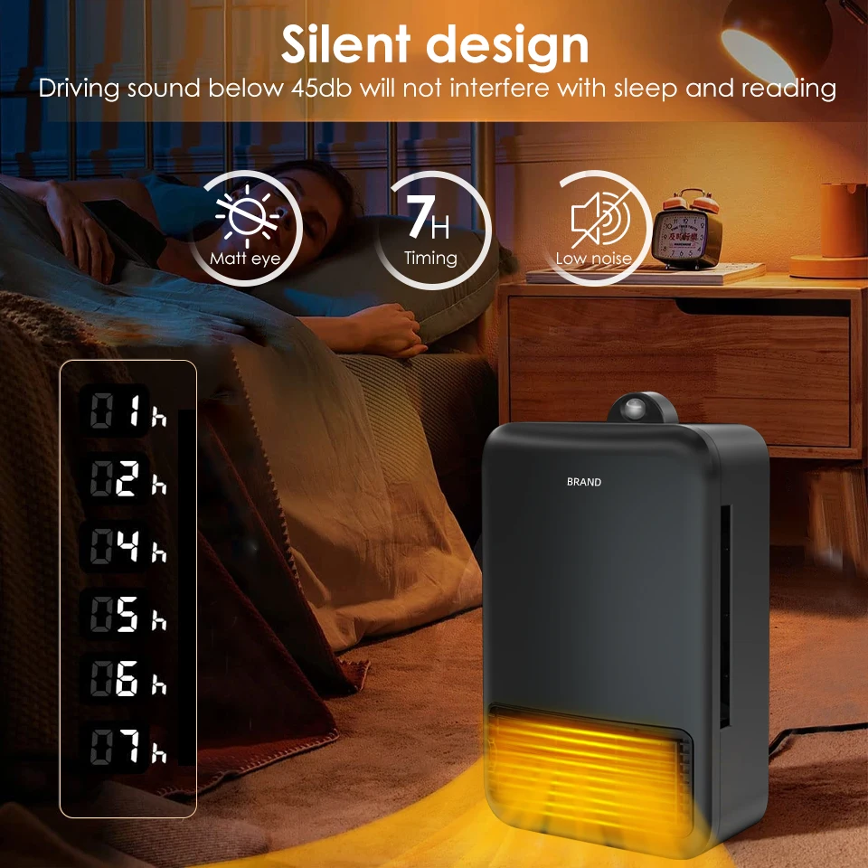 2022 Custom Portable Fan Heater Negative Ion PTC Instant Heating Smart Home Heaters 1200W