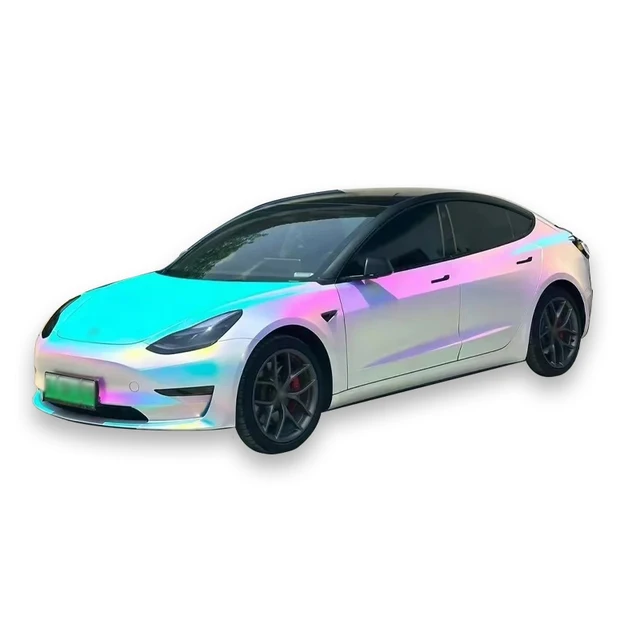 Vinyl seven color electroplating white Body Stickers Stickers Car Wrapping Foil Car Vinyl Film No Bubbles Repairable