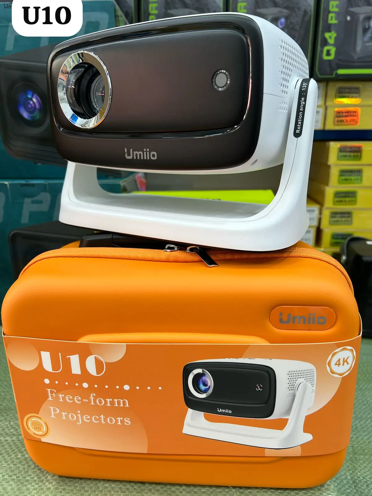Latest Design Umiio P10 Portable Projector for Video Gaming  4K HD Support Multiple Media Smart Projector With EVA Carry Bag