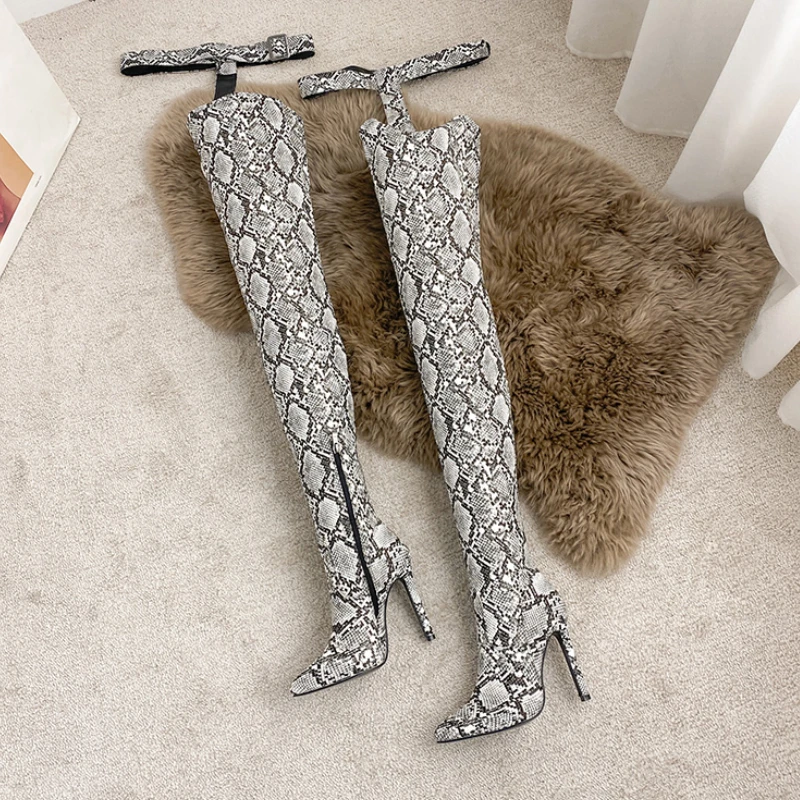 Knee High New Look Snakeskin Shoes Fonleader Over Knee Boots