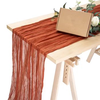 Terracotta Cheesecloth Table Runner Wedding Party Banquet Events Dinner Gauze Cheese Cloth Table Runners