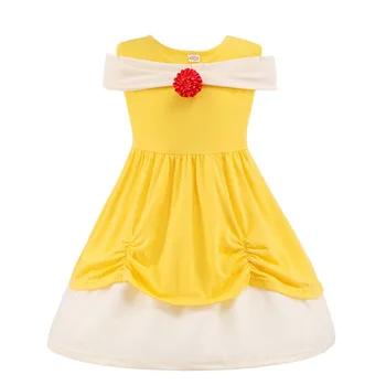 Baby Girl Belle Dress Up Dresses Beauty and The Beast Kids Elsa Anna Princess Snow White Frock Girls Mickey Fairy dress