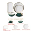 green 42-piece set for 8 people