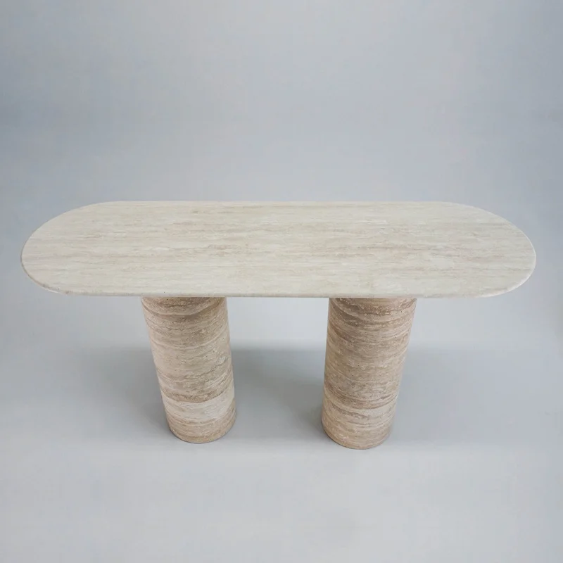 product ydstone natural stone coffee table modern elliptical travertine top for home  hotel versatile vanity  countertop design-3
