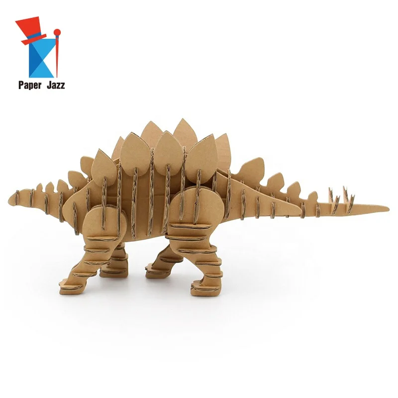 3D Cardboard Puzzle Stegosaurus for Home Decoration