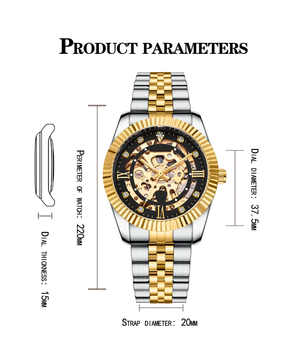 Sports Auto Mechanical Watch Men Strap Skeleton Mens Watches Top Brand Luxury Clock