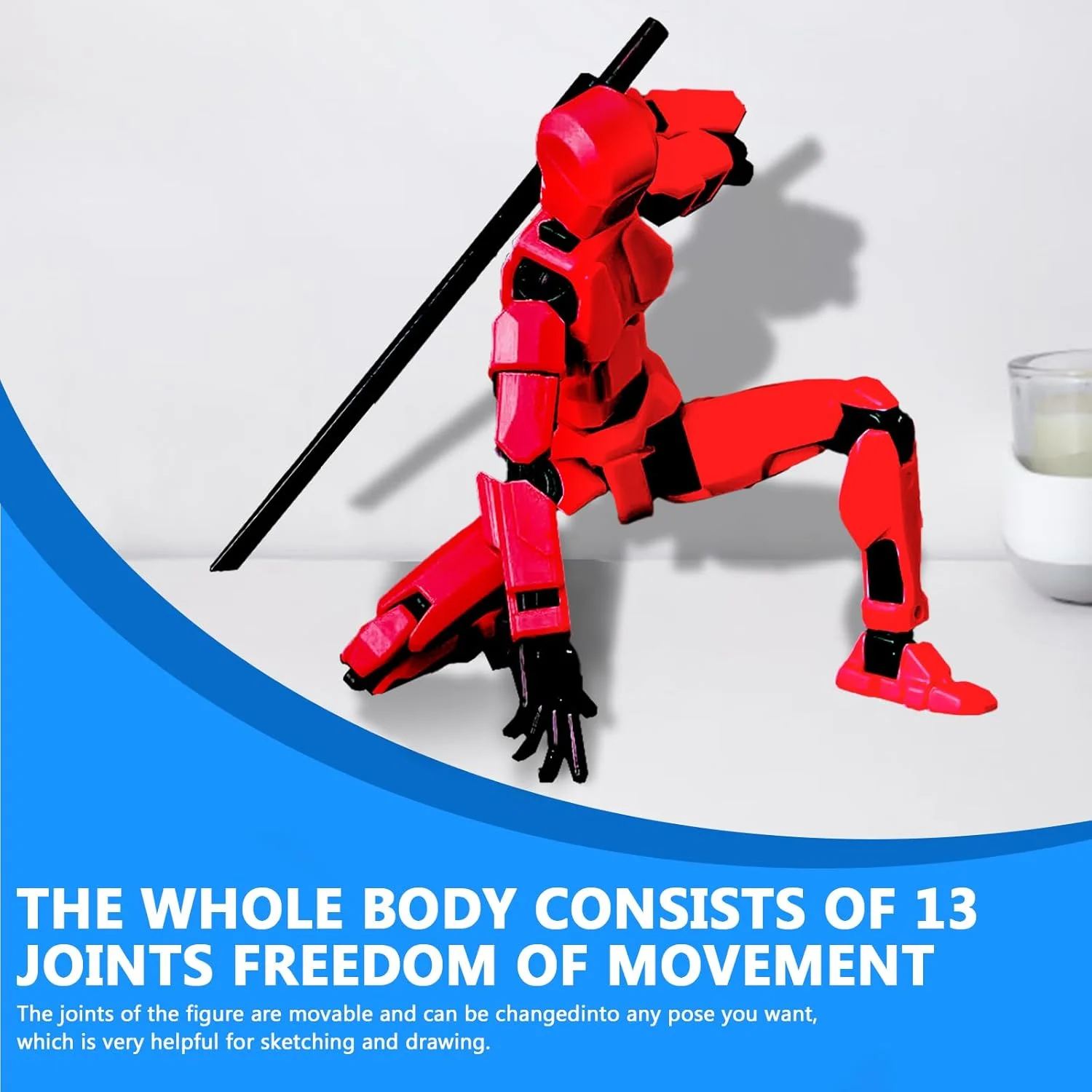 3D Dummy 13 Robot Anime Action Figures PVC Sensory Fidget Toys for Boys Autism Multi-Joints Movable Cool Gadget Gift Kids