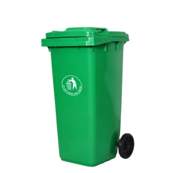 Outdoor Large Trash Can Mobile Plastic Wheelie Garbage Bin Manufacturer 120 Liter Waste Bin Free Printing