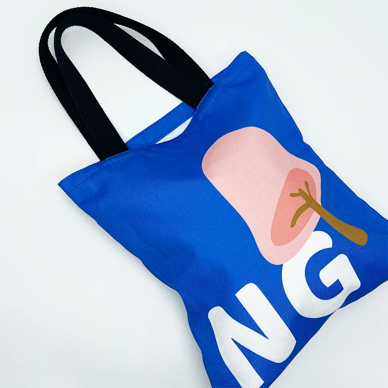 Hot Selling Heavy Duty Large Custom Printed logo Cotton Canvas Tote Shopping Handbag Shoulder Cotton Beach Shopping Tote Bag details