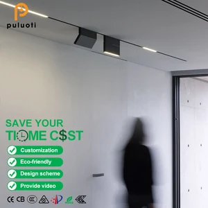 Modern DC24V LED Floodlight Ultra-Narrow Surface Linear Lamp with 4mm Aluminum Magnetic Track Lights System COB Chip OEM/ODM