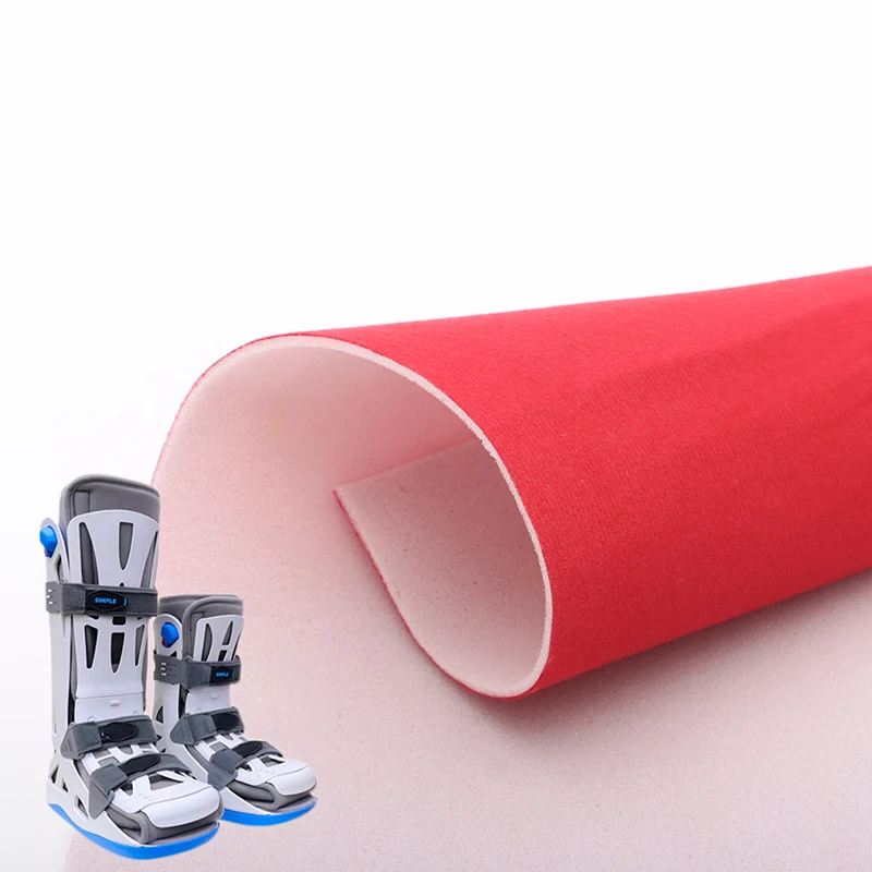 Hurtowa produkcja na zamówienie przyjaznego dla skóry piankowego materiału pluszowego laminowanego do taśmy do immobilizacji złamań/wkładu do kasku/ochronnego pasa lędźwiowego