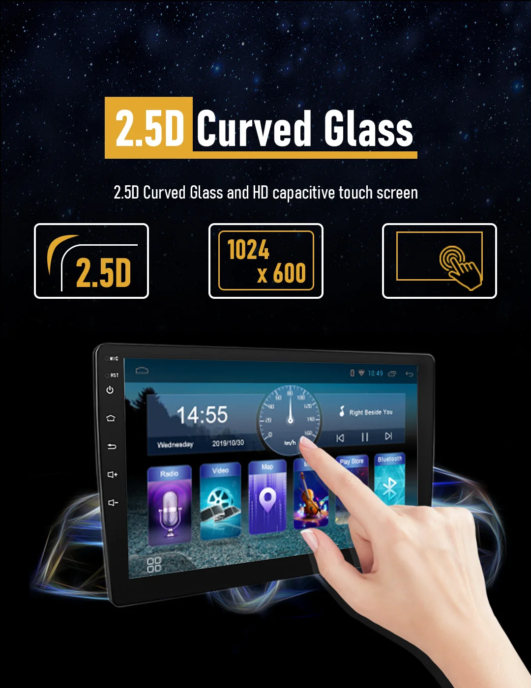 7 Inch 9 Inch 10 Inch Touch Screen Android Car Radio Universal 1 Din ...