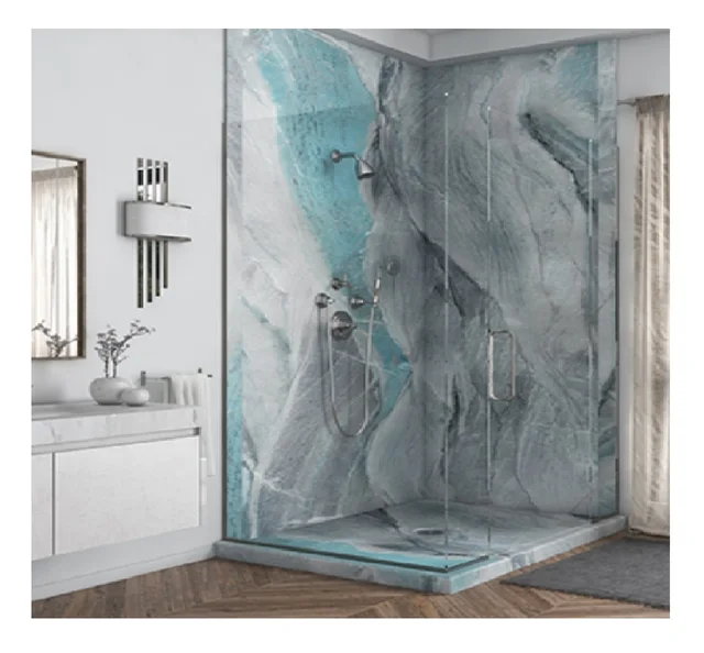 pvc marble sheet Alternative Bathroom Tile PVC Waterproof Marble Look Panel UV Coated 3mm Board Shower Wall Cost-Effective