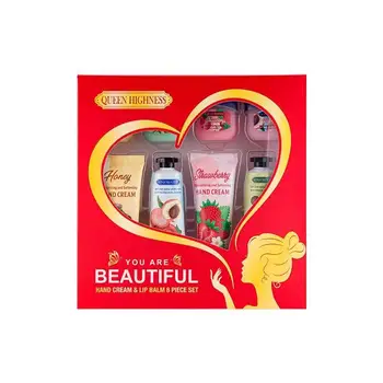 8-Piece Set of Fruit-Flavored Lip Balm Lip Mask Hand Cream Boxed Cosmetics Hydrating Moisturizing Personal Skincare Functions