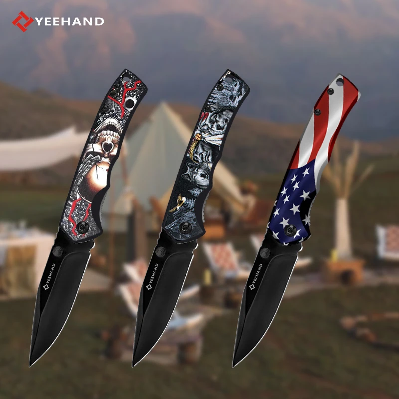 Factory Wholesale Pocket Knife 3d Printed Handle Outdoor Survival