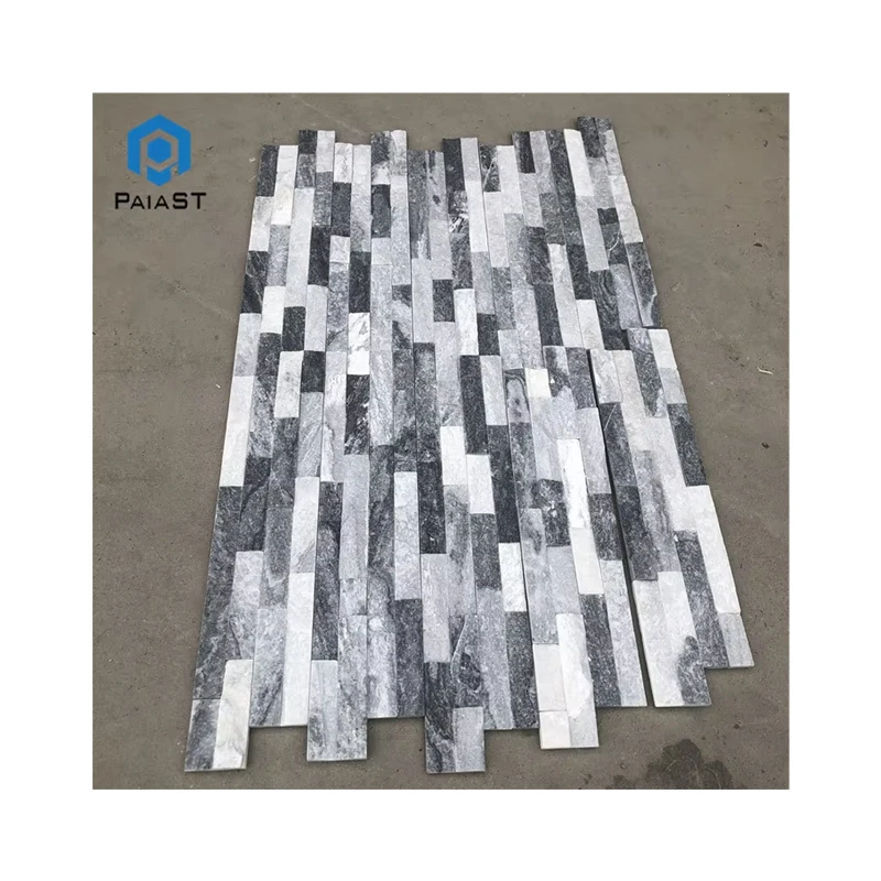 Alaska Gray Quartzite Stacked Stone in Slate Wall Cladding Panel Flat Panels Conor Panels