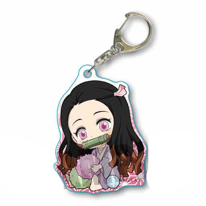 Anime Acrylic Keychains Demon Slayer Kamado Tanjirou Key Ring For Women ...