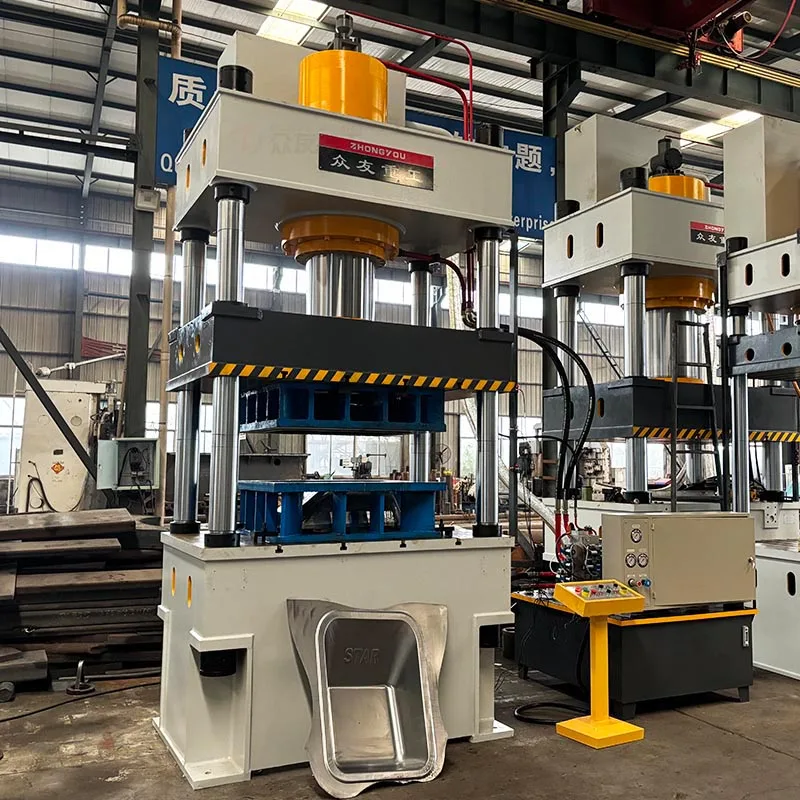 Four Column 400 Tonne Sheet Metal Deep Drawing Presses Trolley Wheelbarrow Making Hydraulic Press Cold Machine