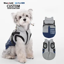 Autumn Winter New Pet Dog Jackets Warm Reflective Contrast Color Fleece Lining Dog Coats Pet Clothes