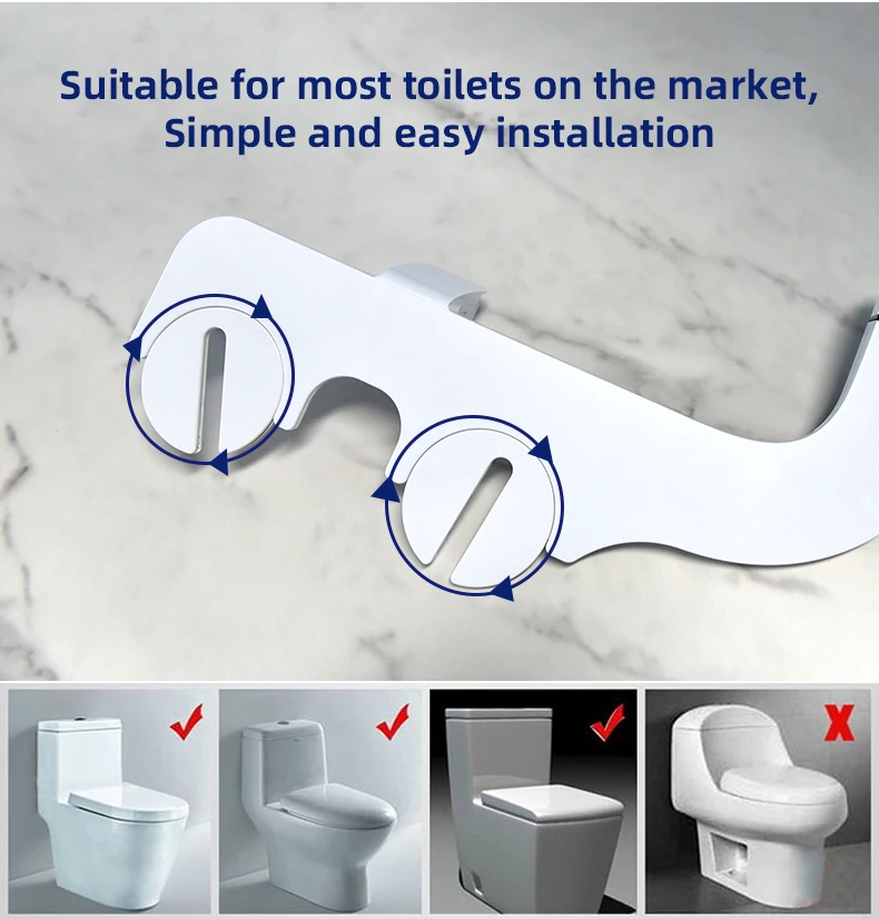 Aquatown Ultra Slim Cold Water Bidet Toilet Attachment Dual Nozzle Self-Cleaning Bide Smart Non Electric Toilet Bidets supplier