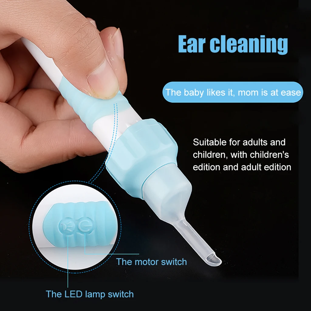 Electric Cordless Vacuum Ear Cleaner Wax Remover Safety Painless Cleaning  Device