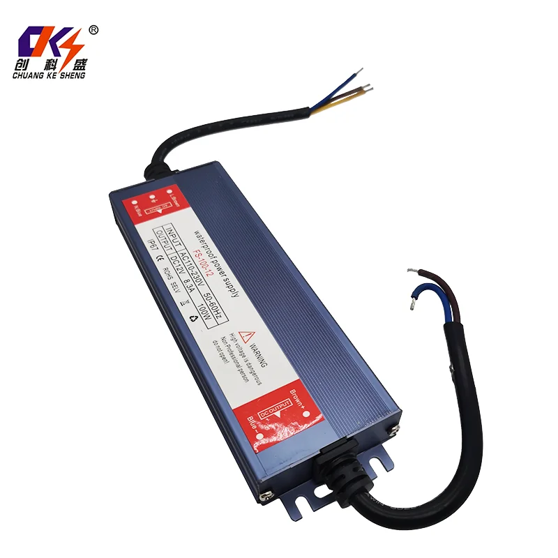 CKS High Quality Ultra-Thin 100W IP67 Waterproof Transformer 12V 8.3A AC/DC Power Adapter  for Outdoor Electronic Devices