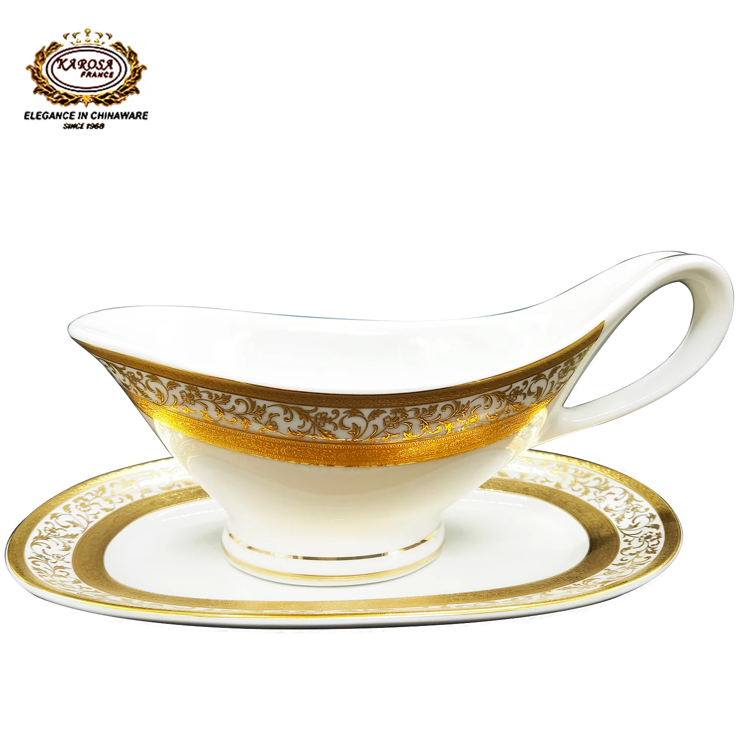 Embossed Gold Dinner Set of Both Porcelain and Bone China in Luxury Style