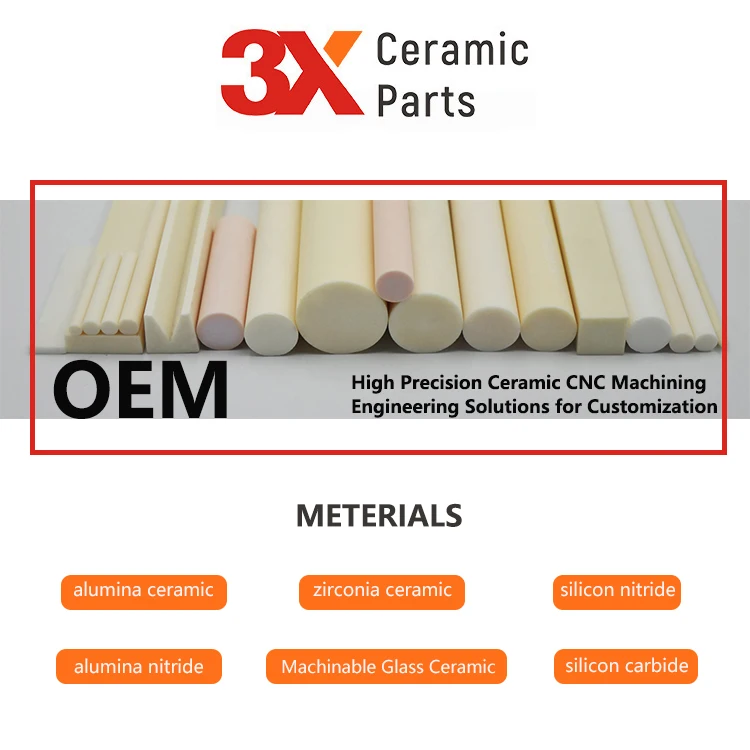 Alumina Ceramic Round Rod - 3X Ceramic Parts