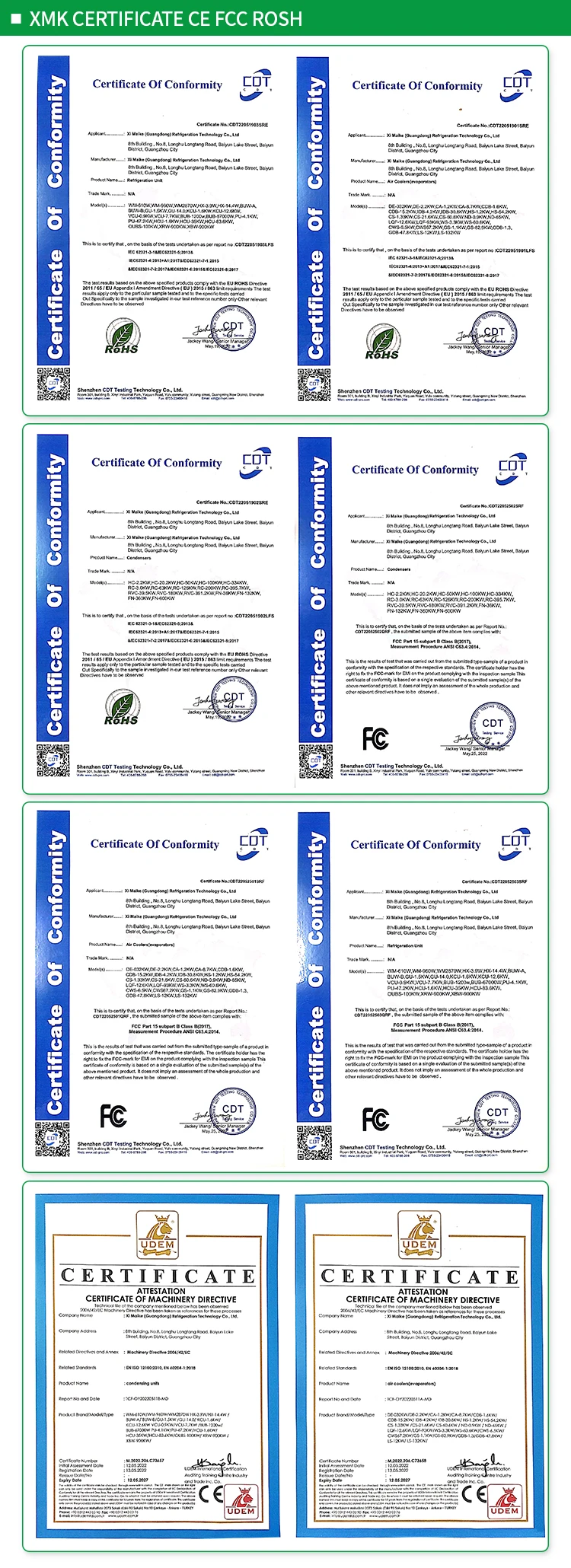 304 Stainless Steel Cold Room System Heater Defrost Evaporator 220v 60hz 3phase Refrigeration Air Cooler