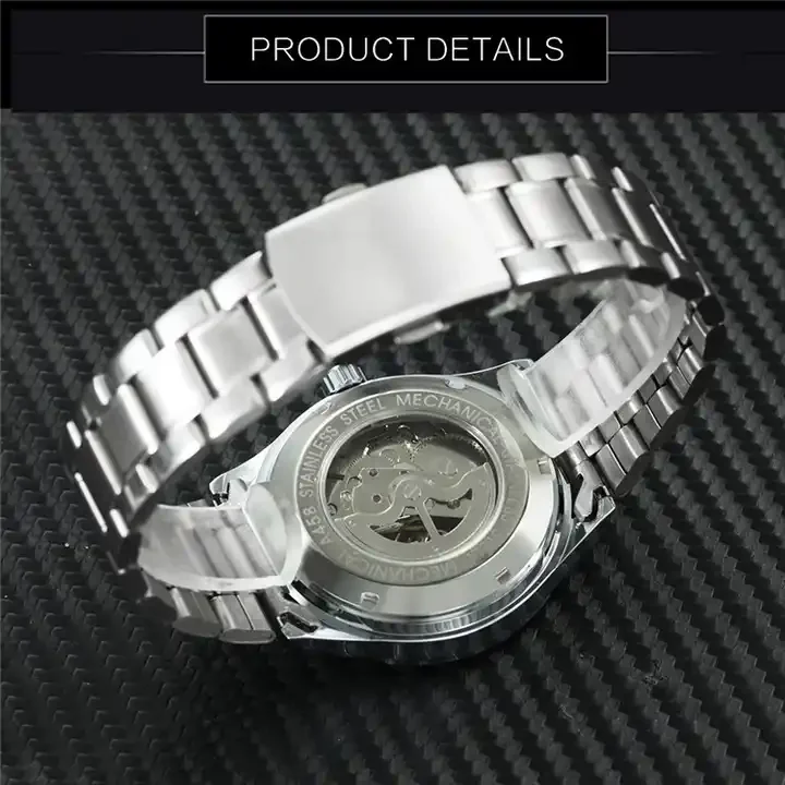 WINNER 166 Hot Sale Men Fashion Brand Mechanical Wrist Watches Luxury Date Calendar Steel Strap Waterproof Mens Watches for Man