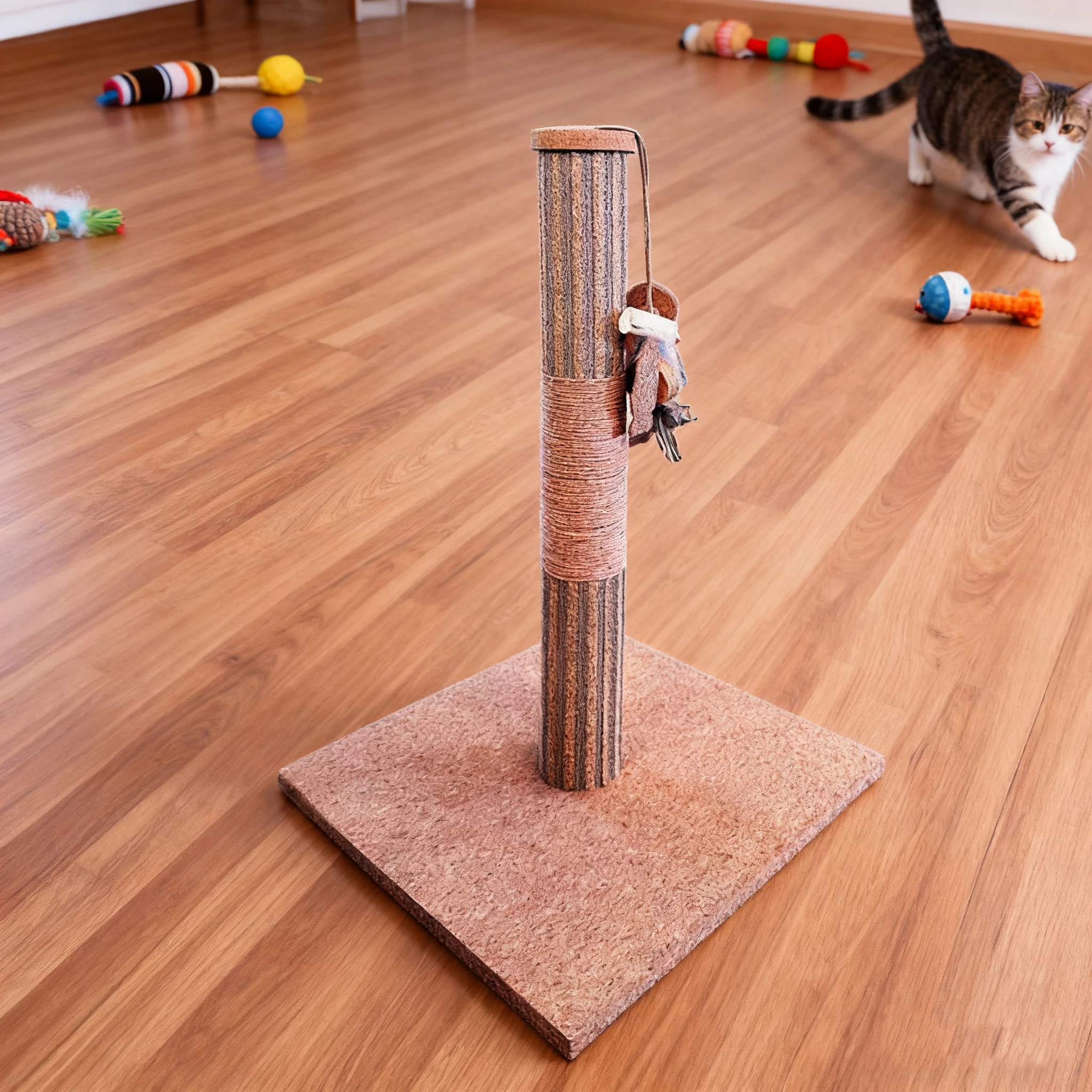 cat scratch post small 3-Post Cat Scratching Tower