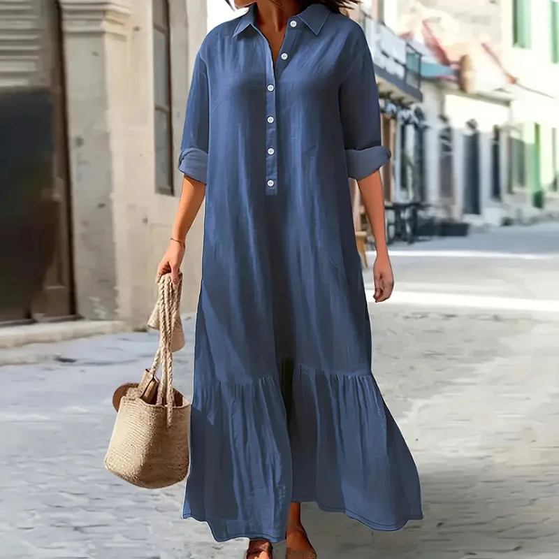 long jeans dresses Maxi Denim Dress for Tall Women in Rinse Wash S / Tall / Rinse Wash