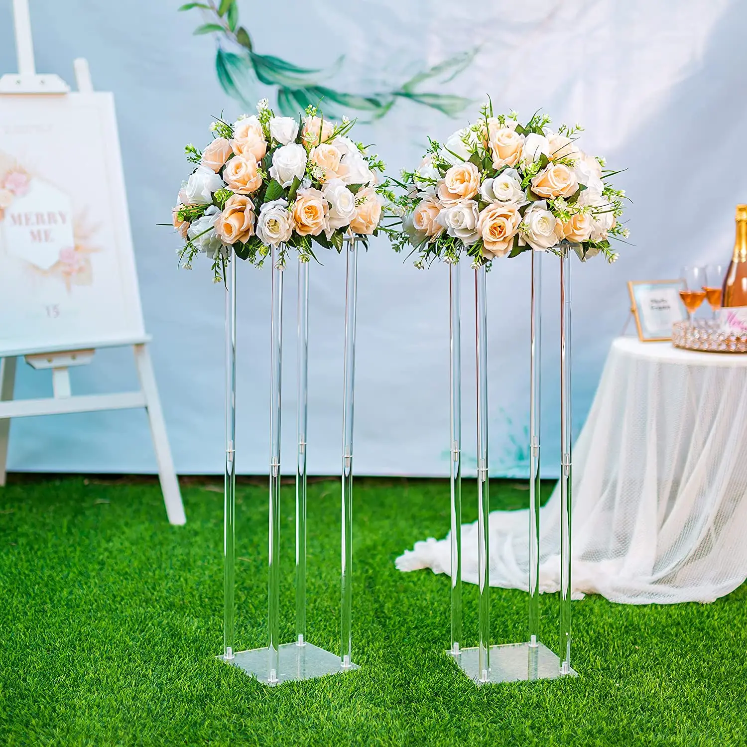 Crystal Acrylic Flower Stand Wedding Decoration Main Table Ornaments