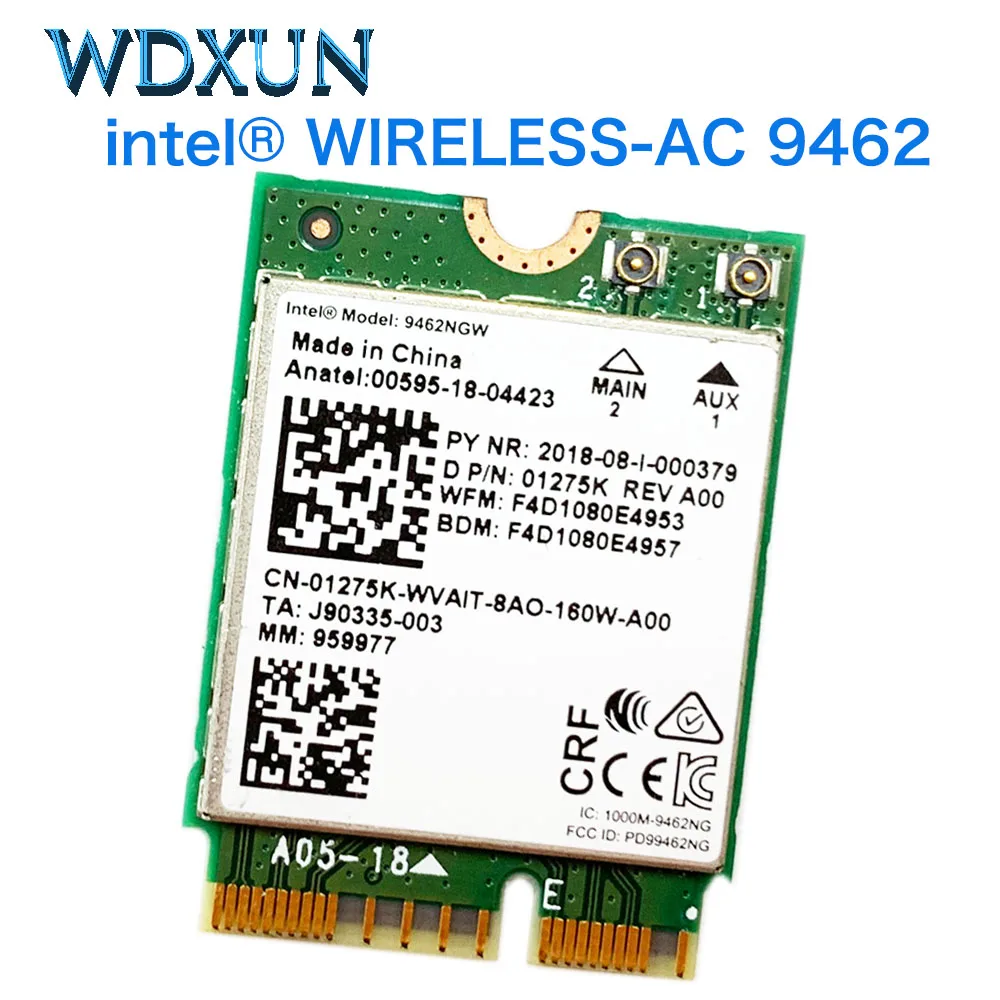 Hassy Faial fordøje Wholesale Dual Band 433Mbps Wireless Intel AC 9462 9462NGW NGFF Key E  9462AC 8020.11ac BT 5.0 Wifi Card Laptop for Windows 10 From m.alibaba.com