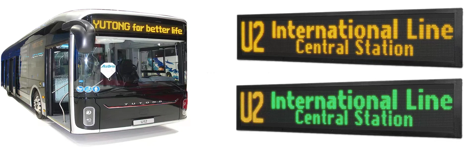 Bus LED Display Front Rear Side Internal Message Screen Wireless Control Route Destination Board