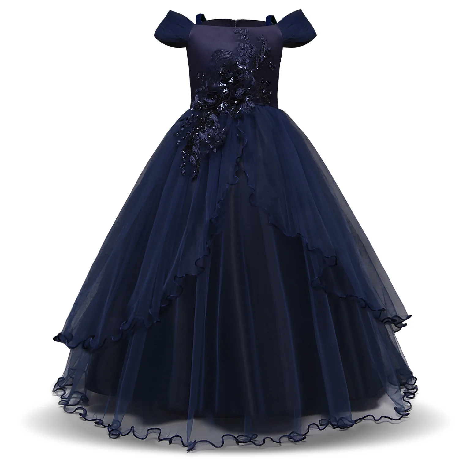 Long Elegant Prom Gowns for Girls - Kids Evening Formal Dresses, Sleeveless  Chiffon Party Wear, Perfect for Weddings & Events