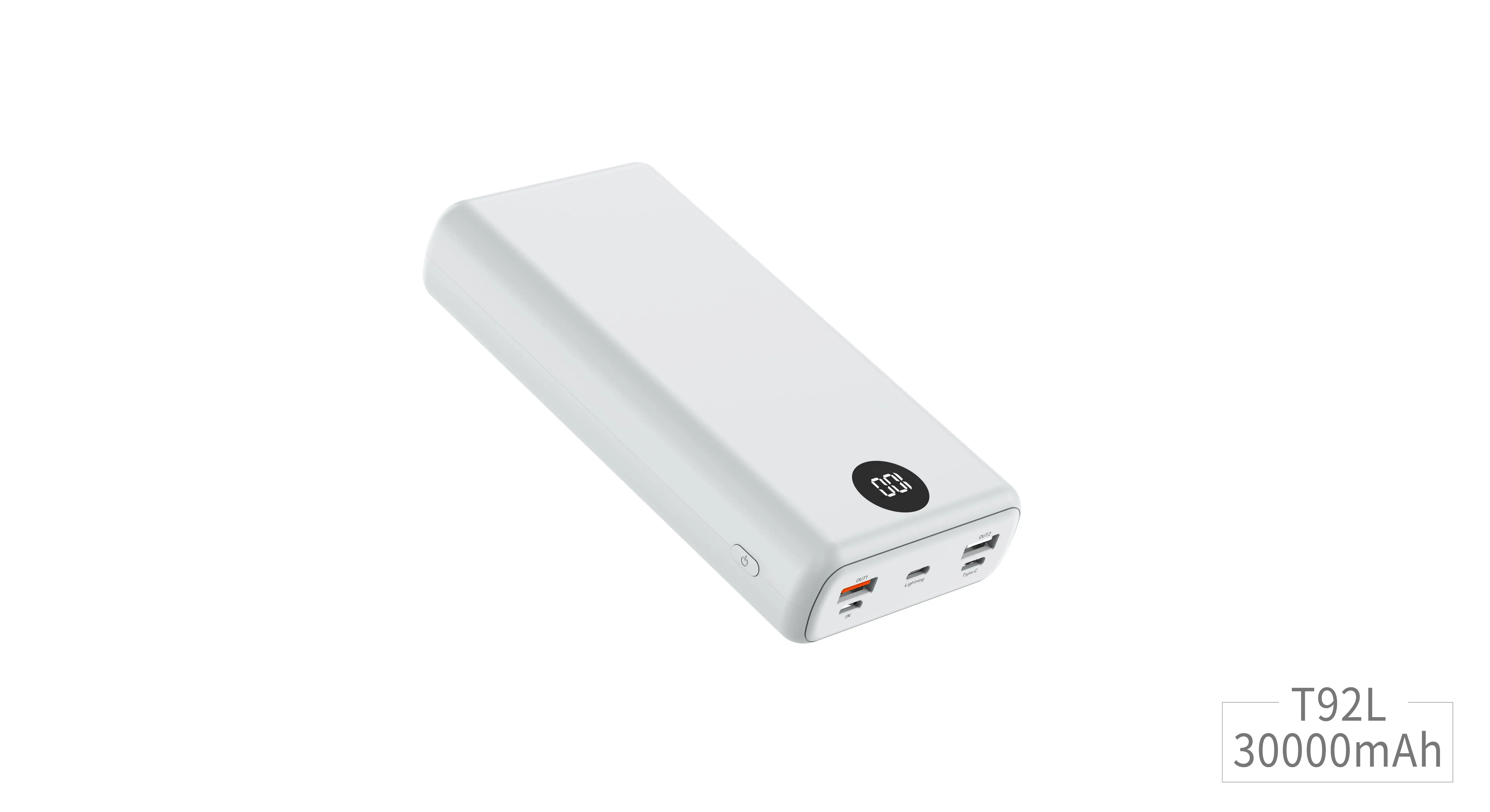 RingTeam 30000mAh High-Capacity Power Banks T92L With LED Digital Display Fast Charger Portable Mobile Charger Power Bank factory