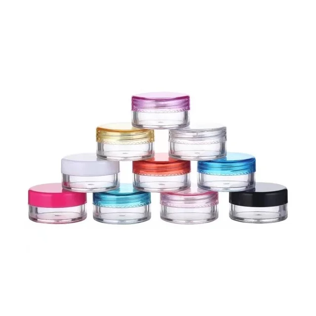 mini 3g 5g 10g 15g 20g white clear yellow green black pink color Plastic PP Cream Jar