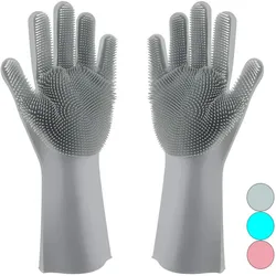 Волшебная губка для мытья посуды перчатки многоразовая силиконовая щетка резиновые термостойкие кухни ванной