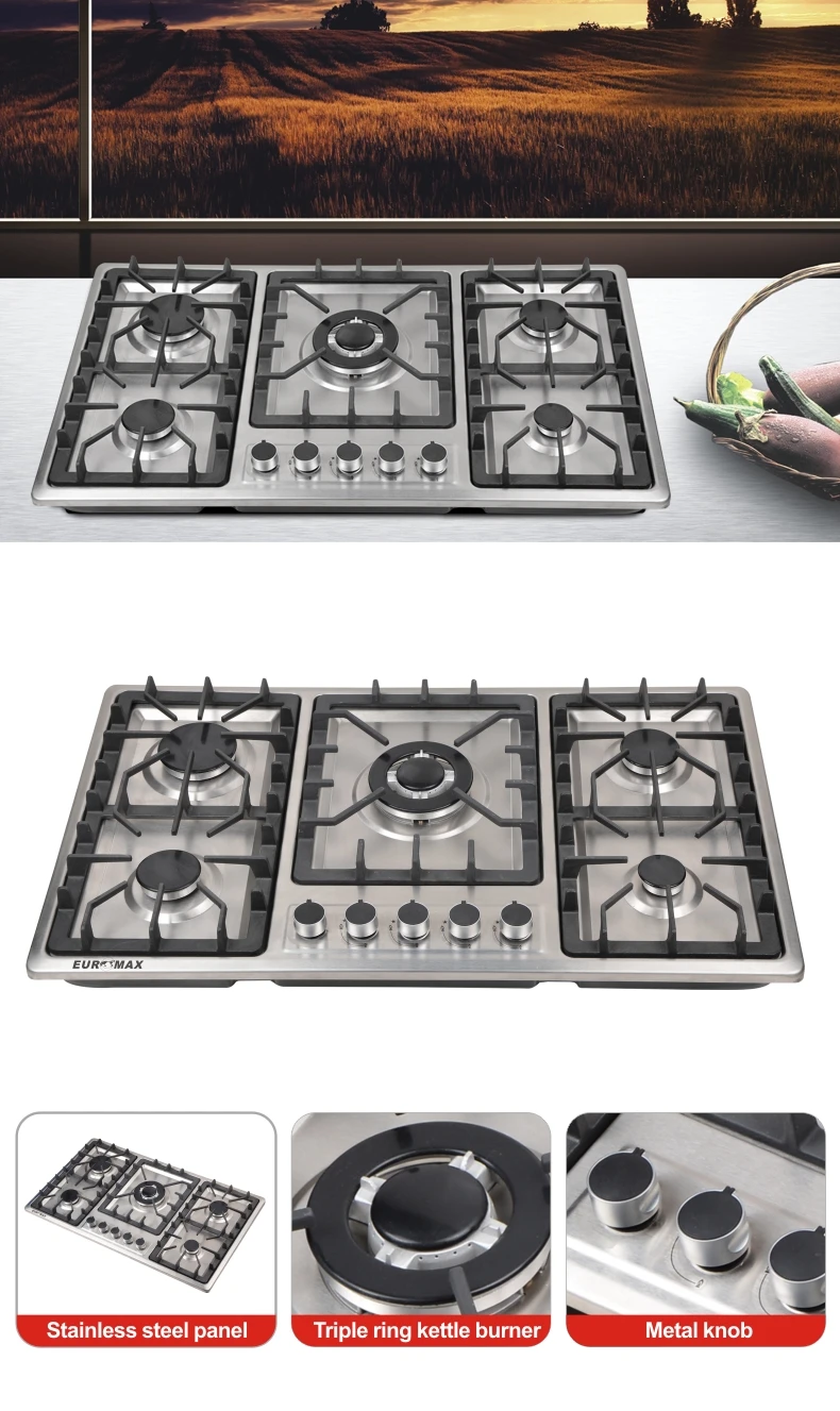 Kitchen Appliances 5 Burner Electric And Gas Hob Stove Gas Cooker Cooktop household gas stove