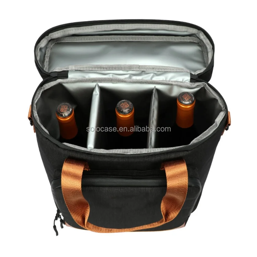 3-Bottles Leakproof Wine Cooler Bag