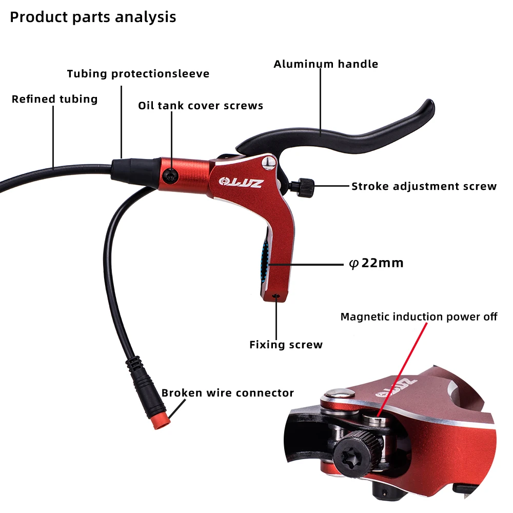 E-Bike Hydraulisches Scheibenbremsen-Set, Komplette Produktbild-Vorschau 4