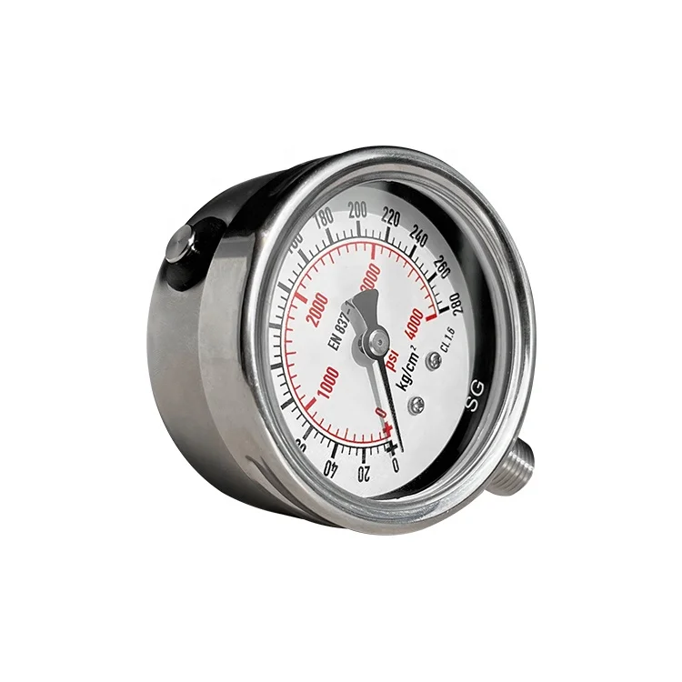 2.5Inch 304/316 4000psi 28kg Bourdon Tube Diaphragm En837-1 All Stainless Steel Pressure Gauge
