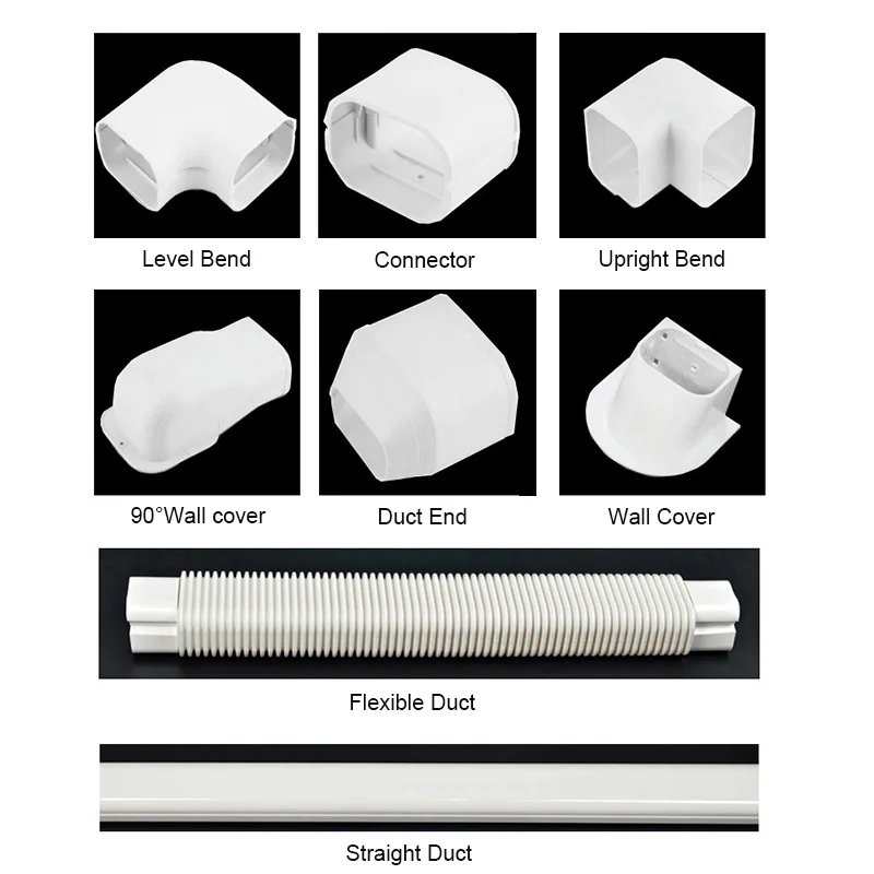 High Quality Plastic Flexible Air Conditioner Slim Duct Pvc Pipe Cover