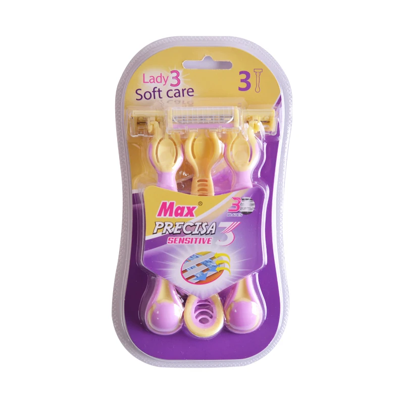 3pcs card blister pack Triple Sweden Blade Razor women Female shaver ...