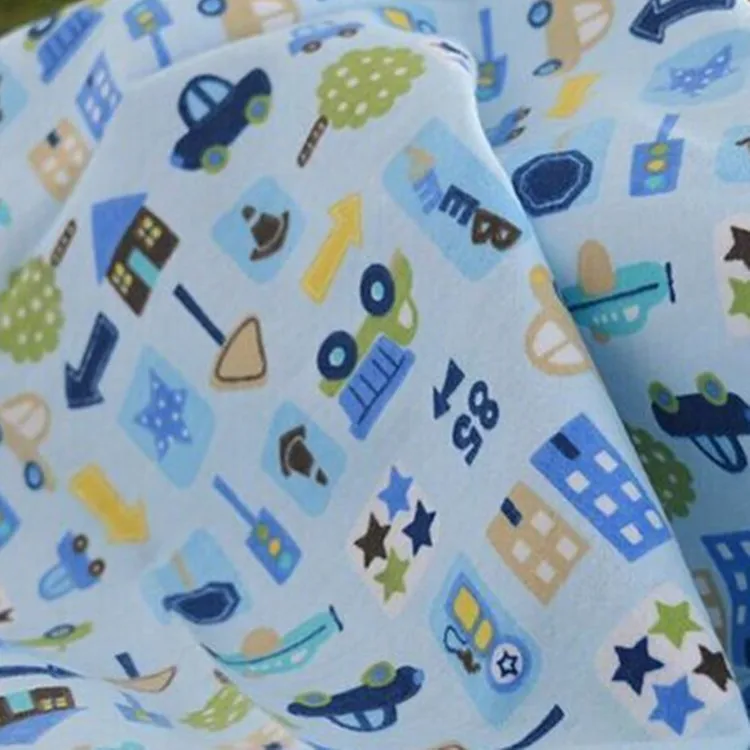 100% хлопковая одежда для малышей с принтами ткань для простыней на кровать