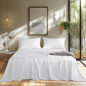 OEKO-TEX Luxury 100% Austrian Eucalyptus Tencel Lyocell Bed Sheet Set Soft and Cooling Hotel Bedding Sets for Home and Hotel
