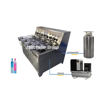 High Pressure PLC Control Soda Stream CO2 Cartridge Refilling Machine